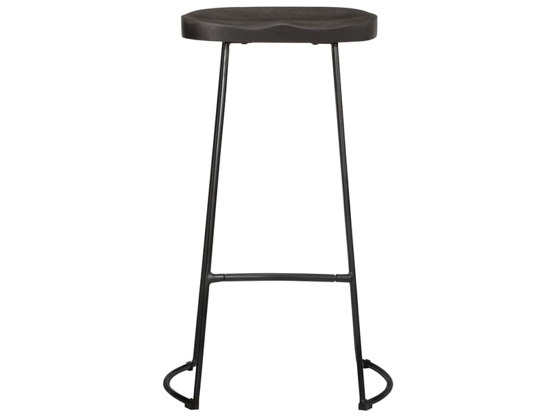  Lot de 2 tabouret de bar, chaise de bar noir 45x40x78 cm bois manguier massif  - Conforama A