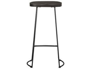 Lot de 2 tabouret de bar, chaise de bar noir 45x40x78 cm bois manguier massif