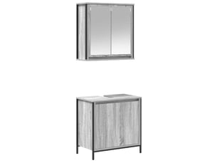 Ensemble de meubles de salle de bain 2 pcs en bois d'ingénierie gris sonoma