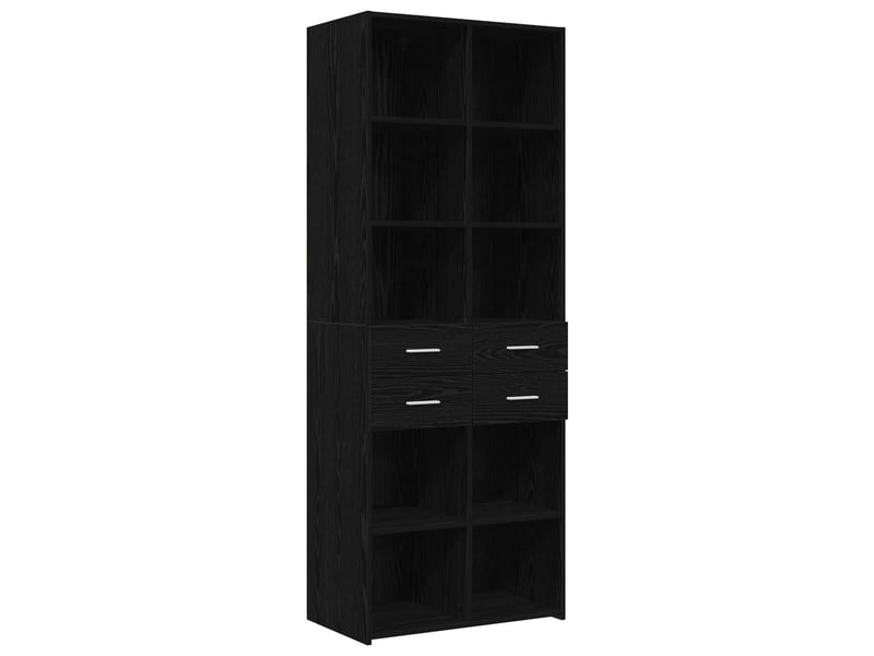  Vidaxl cabinet de rangement avec étagères chêne noir bois d'ingénierie  - Conforama E