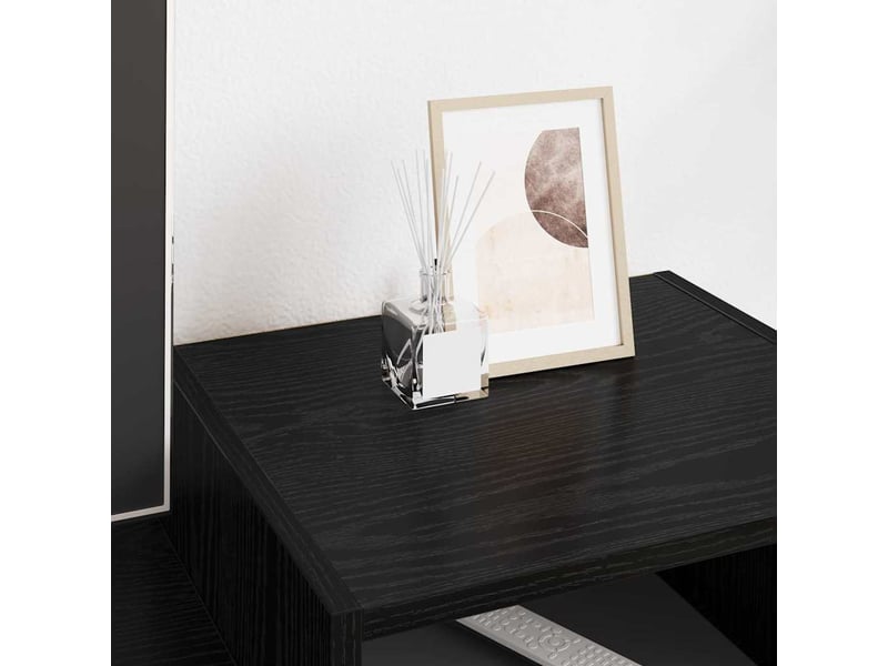  Meuble tv - banc tv - meuble de rangement 160 x 35 x 55 cm chêne noir bois d'ingénierie  - Conforama D