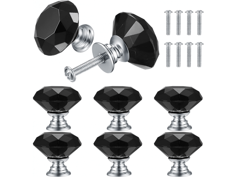  8 boutons de porte en cristal, poignées de tiroir de coiffeuse, boutons pour cuisine, salle de bain et bureau.  - Conforama A