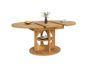 Table à manger extensible,110x110x76 cm,avec rangement,mdf,effet bois