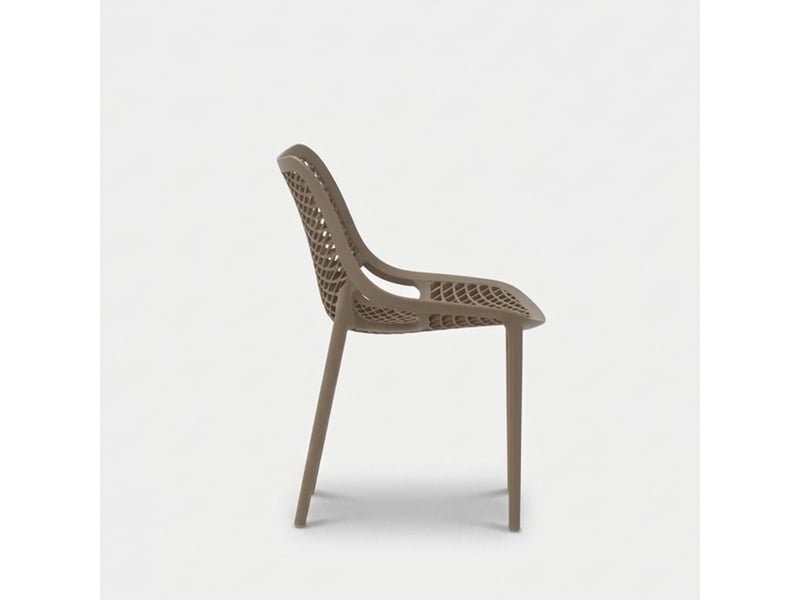  Lot de 4 chaises empilables pour intérieur et extérieur malinska - gris tourterelle  - Conforama D