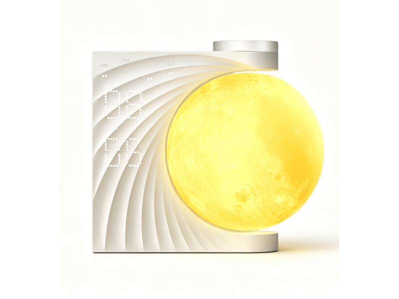 Lampe de lune avec réveil lumineux, 2 réveils, lumière lunaire rgb 8 couleurs, 10 sons naturels, veilleuse 3 niveaux de luminosité lampe de chevet - Conforama A
