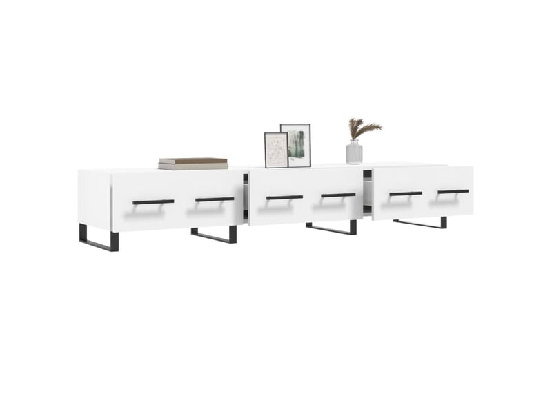  Meuble tv - banc tv - meuble de rangement blanc 150x36x30 cm bois d'ingénierie  - Conforama D