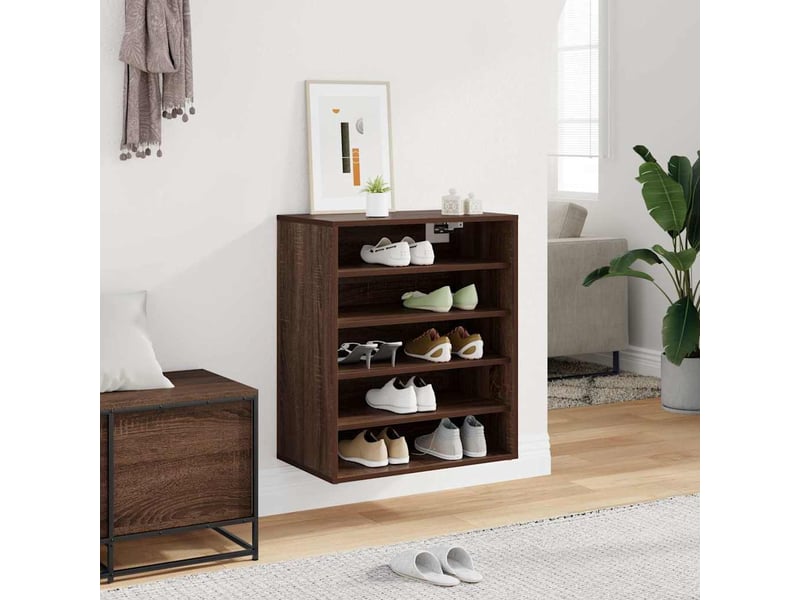  Meuble à chaussures, armoire à chaussures 60x35x70 cm chêne brun  - Conforama C