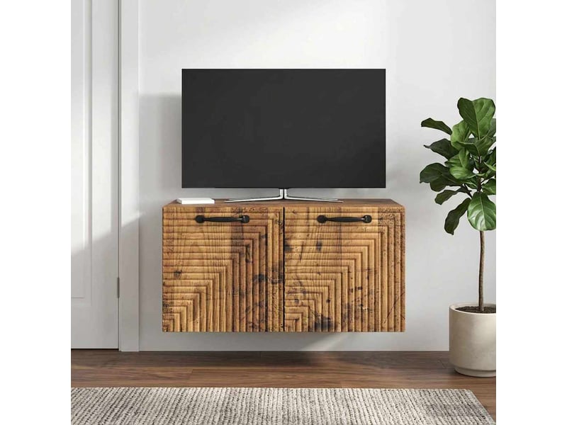 Meuble tv - banc tv - meuble de rangement mural bois ancien 59,5 x 41 x 30 cm bois d'ingénierie - Conforama D