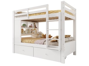 Lit superposé 2x90x200 cm <strong>HAUSS SPOLE</strong> <strong></strong> coloris blanc