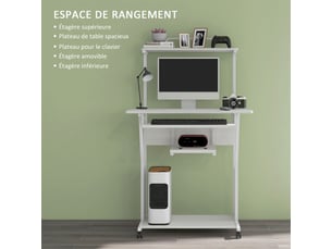 Meuble informatique    coloris blanc