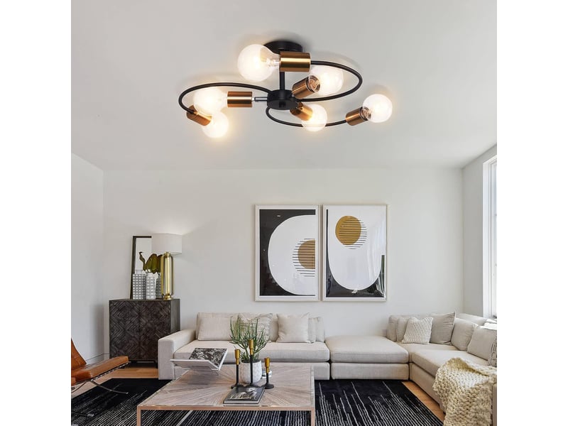  Plafonnier moderne, 6-lumières lampe plafond  - Conforama D