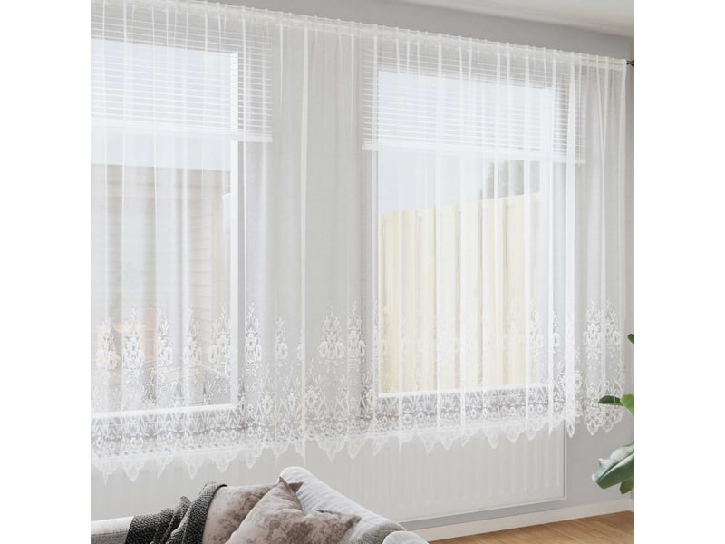 Rideau en dentelle, rideau ajouré, voilage blanc 240 x 600 cm polyester cf43742  - Conforama B