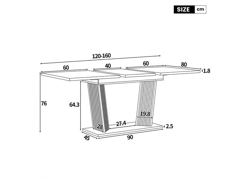 Ensemble table et 6 chaises de salle à manger – table extensible aspect bois massif brun naturel + chaises rembourrées beige en tissu chenille - Conforama C