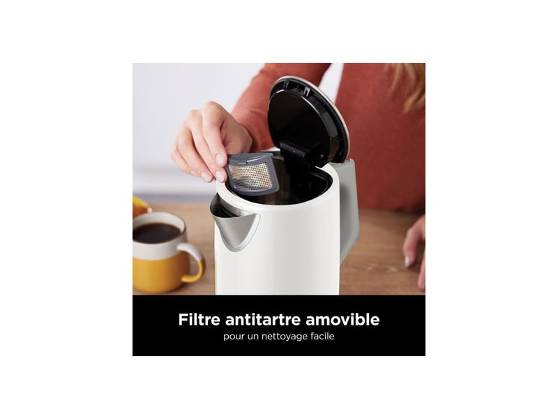  Bouilloire electrique 1,7l 6 temperatures 60 a 100°c maintien au chaud 30 min base 360 affichage led acier blanc mat NIN0622356306584 - Conforama B