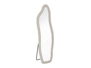 Miroir sur pied - 160 x 50 cm - blanc - miroir asymétrique grand format design dauphin, cadre en veloursflanelle, style artistique et romantique