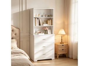 Bibliotheque coloris blanc 3 étagère(s) TCQPZ - 39.5 cm x 182.2 cm