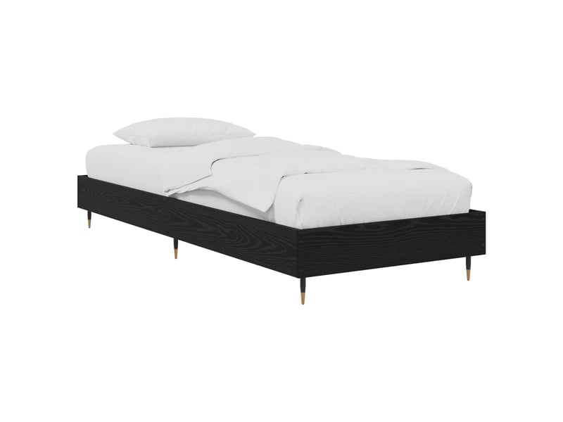  Lit simple- lit adulte -  cadre de lit chêne noir 80 x 200 cm bois d'ingénierie  - Conforama A