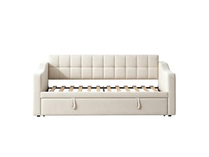 Lit gigogne 90x190 cm coloris beige