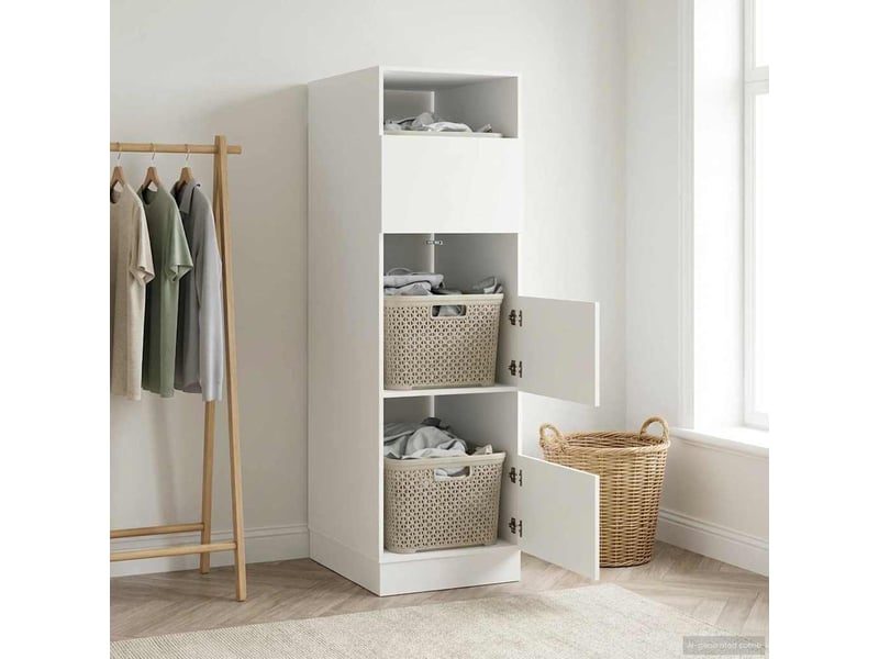 Armoire à laver blanc 50x68x162 cm bois d'ingénierie - Conforama D