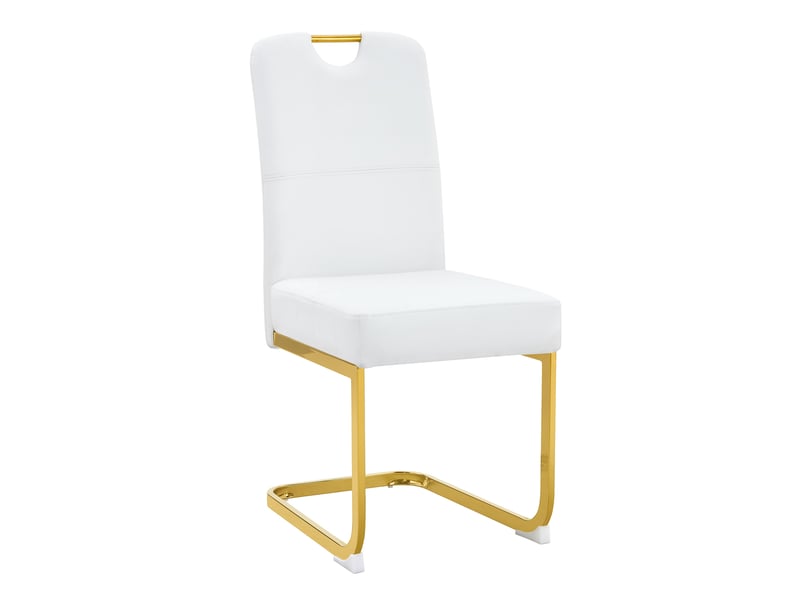  Lot de 2 chaises de salle à manger,avec dossier ergonomique,pu,blanc  - Conforama A