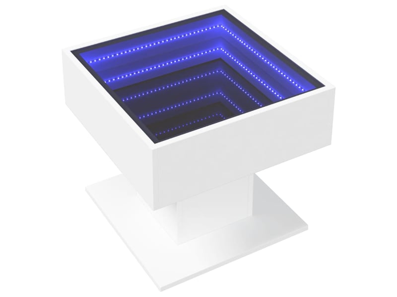  Table basse - table de salon - table à thé avec led blanc 50x50x45 cm bois d'ingénierie  - Conforama C