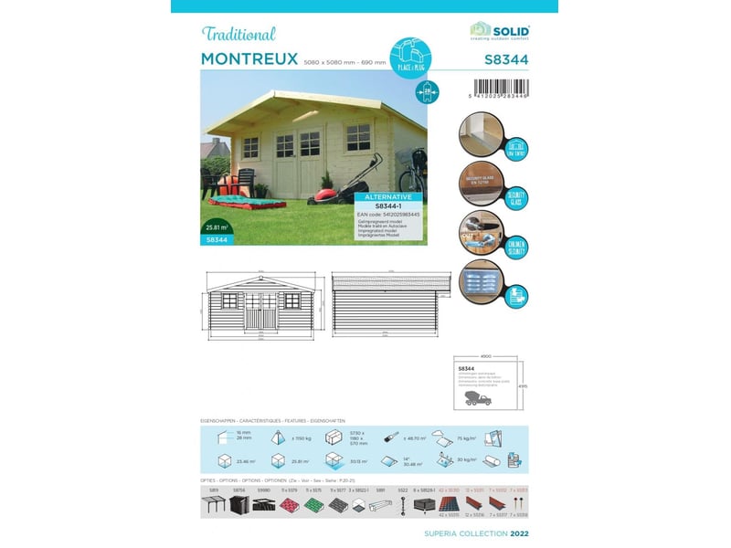  Abri de jardin montreux 5080x5080 S8344-1 - Conforama D