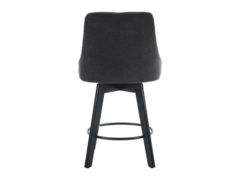  Tabourets de bar gris modernes avec dossiers rembourrés et repose-pieds – ensemble 2 pièces pour îlot de cuisine  - Conforama E
