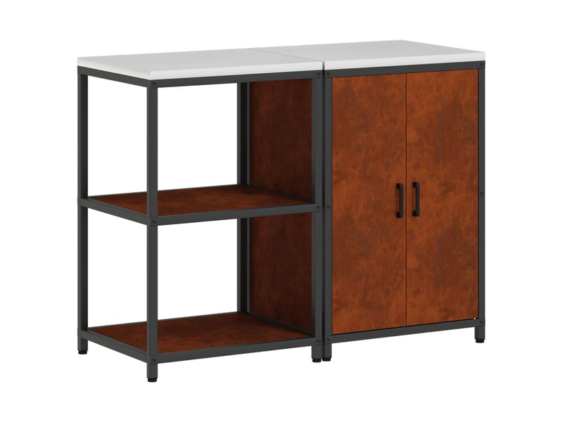  Ensemble de rangement cuisine hattem rouillé acier shl7092  - Conforama A