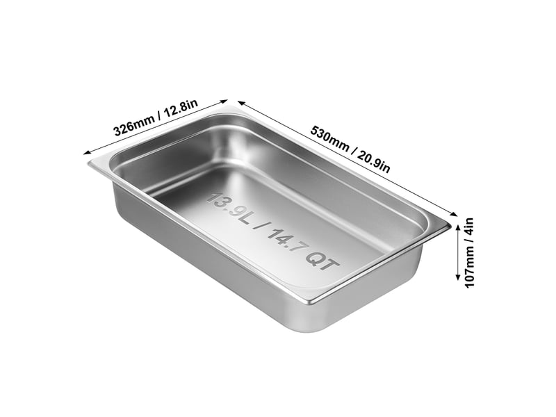 Poêle à vapeur anti-bourrage,succebuy grande taille,acier inox 0,8 mm,4 pouces de profondeur,conservation des aliments - Conforama B