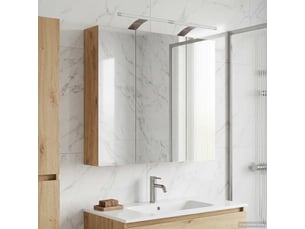 Amoire de salle de bain, meuble de salle de bain avec miroir chêne artisanal shl2893