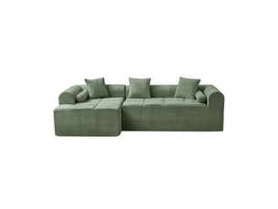 Canapé d'angle gauche 4 places en chenille 263 cm evryae