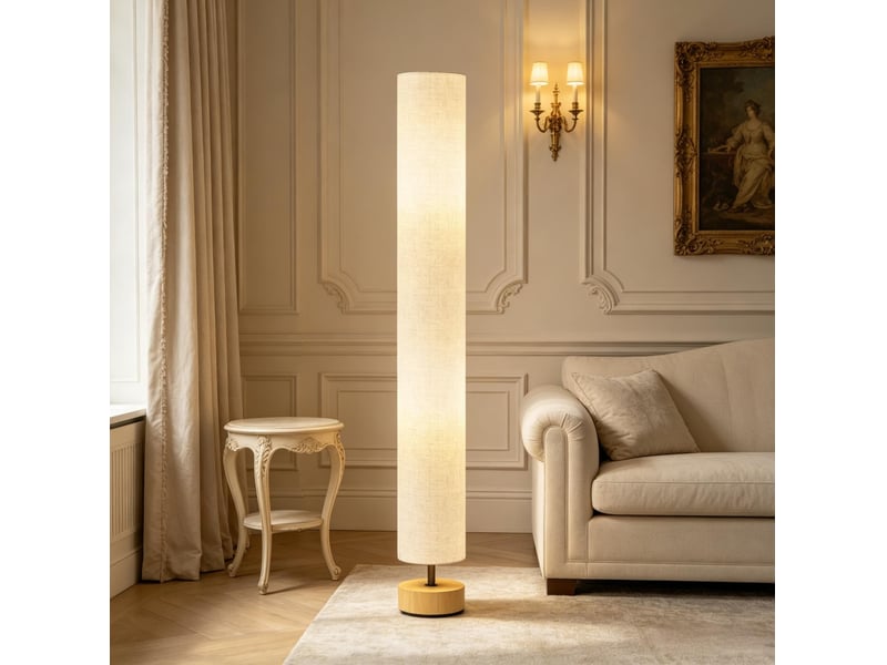  Lampadaire de salon 120 cm à interrupteur au pied, 2 douilles e27 homvra  - Conforama C