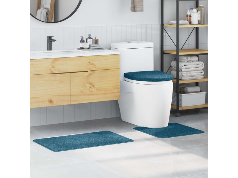 Ensemble de tapis de bain antidérapants 3 pc bleu 50 x 80 cm pp cf64750 - Conforama B