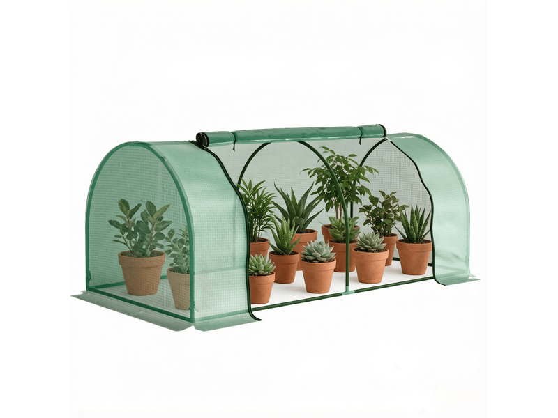  Mini serre 200x100x80 cm structure en métal vert foncé  - Conforama A