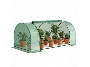 Mini serre 200x100x80 cm structure en métal vert foncé