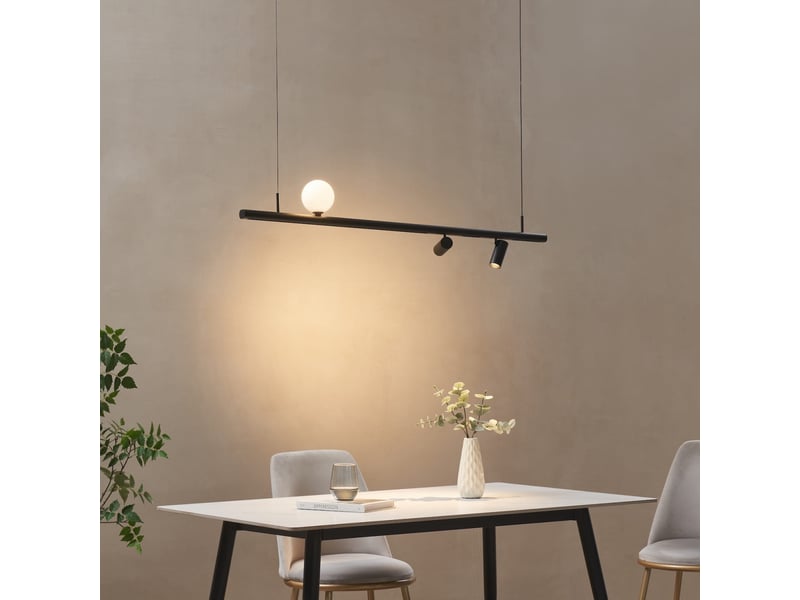 Suspension noire système magnétique 1 boule et 2 spots led 17w - lyne Lyne - Conforama C