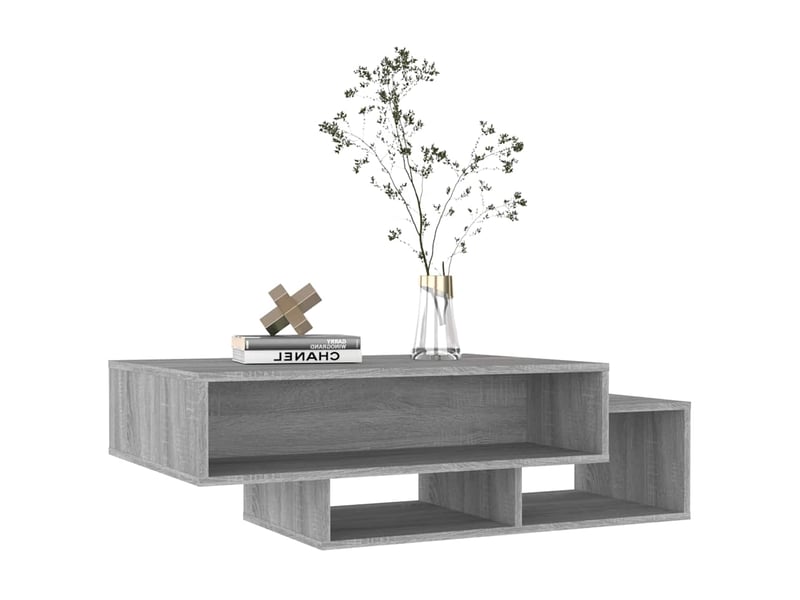  Table basse rectangulaire | table de salon sonoma gris 105x55x32 cm bois d'ingénierie  - Conforama C