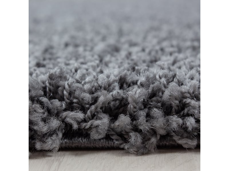 Shaggy - tapis uni rond - gris 120 x 120 cm LIFE1201201500GREY - Conforama C