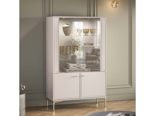 Vitrine coloris taupe 0 étagère(s) SELSEY Sandro - 92 cmx190 cm