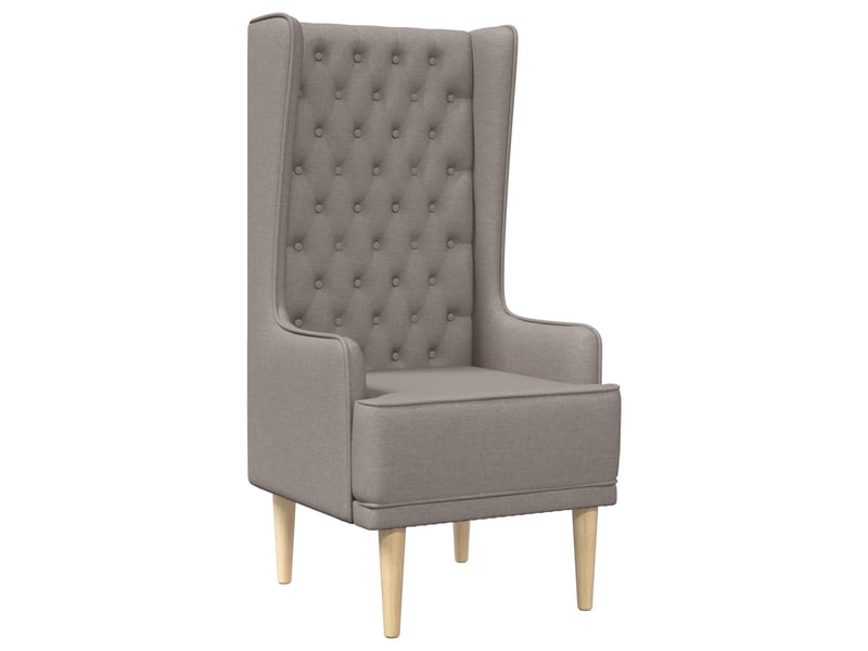  Vidaxl chaise à dossier haut avec boutons capitonnés taupe tissu  - Conforama A