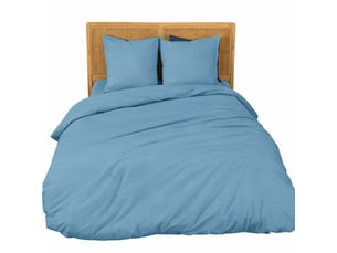 Parure de lit percale coton 65 fils/cm² – 3 tailles, 5 couleurs élégantes, housse couette et taies 63x63 cm