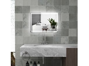 Miroir de salle de bain led 50x70 cm tactile argenté