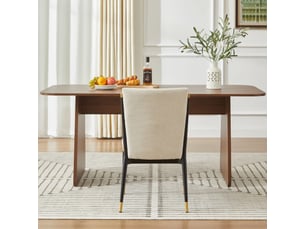 Lot de 2 chaises de salle à manger style scandinave en tissu crème avec pieds noirs et finition dorée