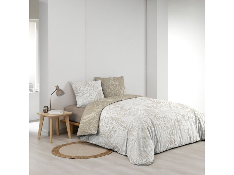  Douceur d'intérieur – housse de couette 260x240 cm – 2 taies 63x63 cm –  coton 57 fils – finition pressions – standard 100 oeko-tex  - Conforama D