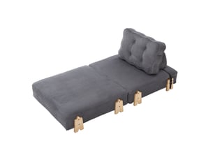 Fauteuil convertible <strong>MODENVIE</strong> <strong></strong> Velours côtelé gris vendu A l'unité