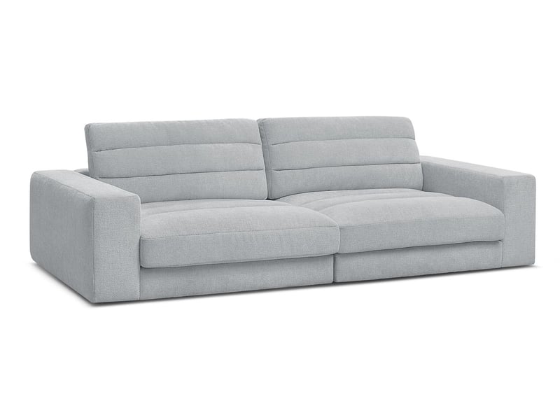  Bobochic canapé droit fixe 3 places sierra tissu texturé gris clair SIERRA - Conforama A
