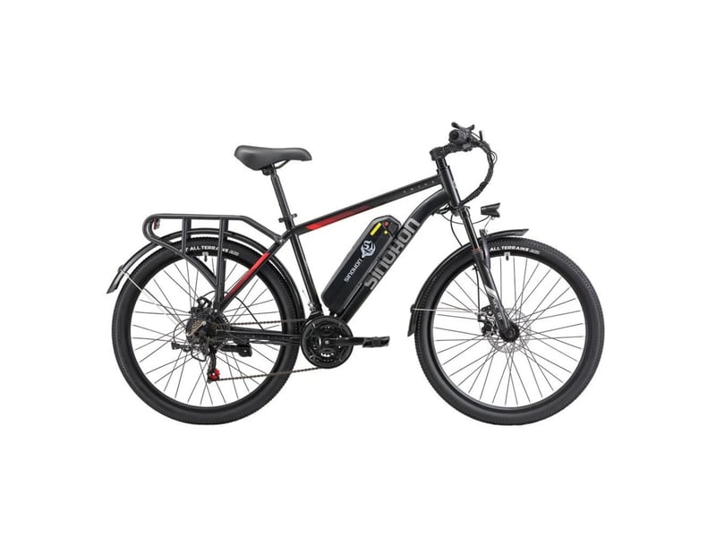 Vélo électrique 26po sinohon em200, 21 vitesses tout-terrain, noir - Conforama B