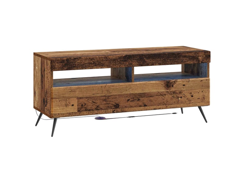 Meuble tv - banc tv - meuble de rangement led breda 3 pcs bois ancien bois d'ingénierie - Conforama E