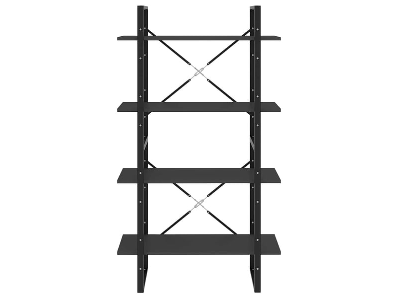  Bibliothèque à 4 niveaux, armoire à livres gris 80x30x140 cm bois d'ingénierie  - Conforama E