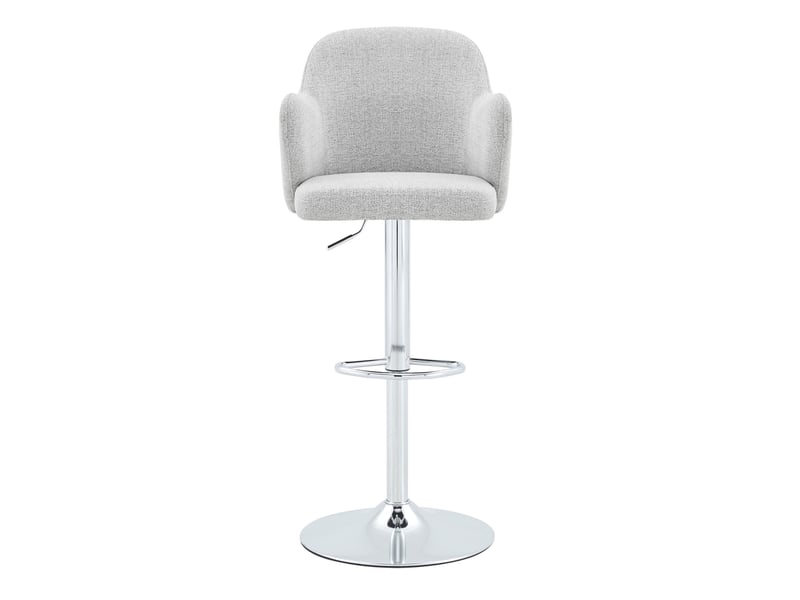 Lot de 2 tabourets de bar 50x45x97-118cm- hauteur réglable et pivotant à 360° - assise rembourrée avec accoudoirs - acier inoxydable - gris clair - Conforama A